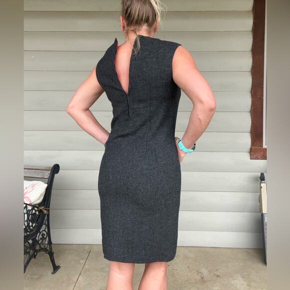 Vintage 60s Pendleton Woolen Mills Gray Wool Boat Neck Sleeveless Sheath Dress - Picture 13 of 13